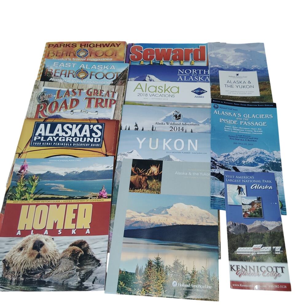 Vintage Alaska & Yukon Travel Ephemera Lot - Brochures & Guides 2009+